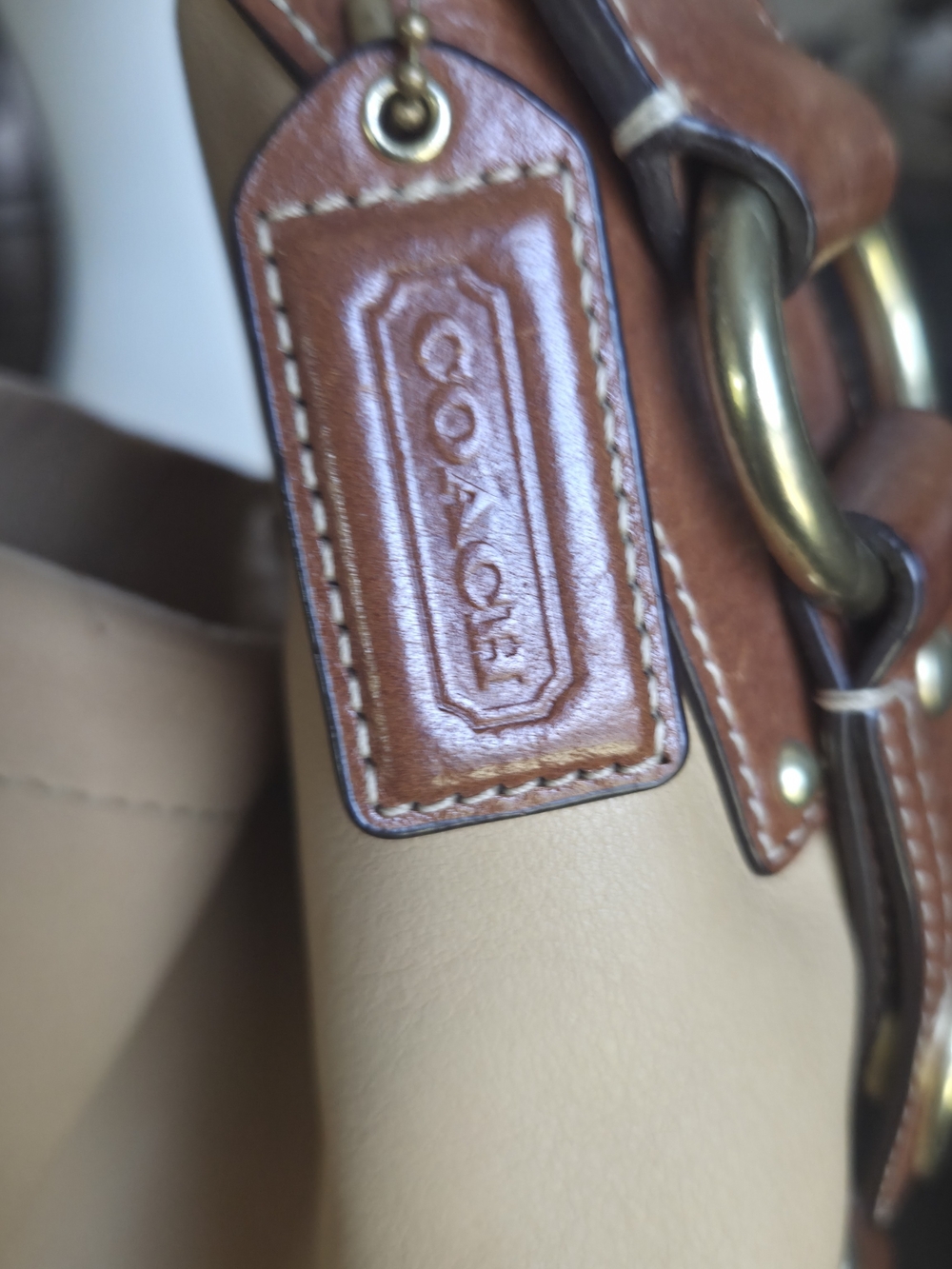Coach Pebbled Leather Hobo Bag in Tan - Picture 6 of 14